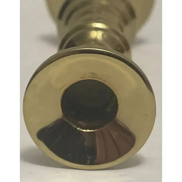 Vintage Virginia Metalcrafters Heavy Brass Beehive Candleholder For 1/2” Candle - Picture 2 of 3